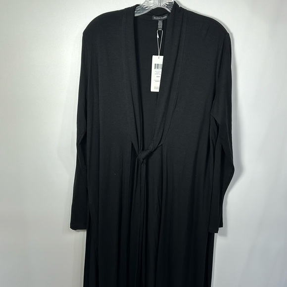 Eileen Fisher Black Kimono Cardigan find tinsel jersey size medium.NWT - Picture 1 of 13